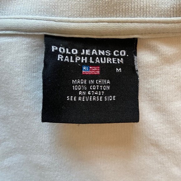 Ralph Lauren Polo Terry Cloth Polo Tee Sz Medium Light Blue/White VTG - Picture 5 of 7